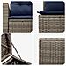 Set di divani 7 pcs Grigio e Blu Navy - Foto miniatura 5