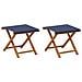 Lettino 2 pcs Legno di Eucalipto Massello Blu - Foto miniatura 1