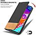 Custodia Compatibile Con Samsung Galaxy A70 In Nero Marrone - Coperchio Protettiva Con Chiusura Magnetica, Funzione Stand E Tasca Per Le Carte - Foto miniatura 6