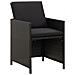 Set Da Pranzo Per Giardino 5 Pz Con Cuscini In Polyrattan Nero - Foto miniatura 2