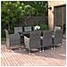 Set Da Pranzo Da Giardino E Cuscini 9 Pz In Polyrattan E Vetro - Foto miniatura 1