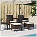 Divano Giardino 2posti Con Tavolo E Sgabelli Marrone Polyrattan - Foto miniatura 2