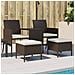 Divano Giardino 2posti Con Tavolo E Sgabelli Marrone Polyrattan - Foto miniatura 8