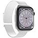 Bracciale Per Apple Watch 38-40-41-42mm Nylon Sport Regolabile E Confortevole, Blanc / Gris - Foto miniatura 7