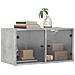 Mobili a Muro con Ante in Vetro 2pz Grigio Cemento 68,5x37x35cm - Foto miniatura 4