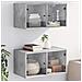 Mobili a Muro con Ante in Vetro 2pz Grigio Cemento 68,5x37x35cm - Foto miniatura 2