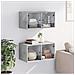 Mobili a Muro con Ante in Vetro 2pz Grigio Cemento 68,5x37x35cm - Foto miniatura 3