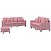 Set di Divani 3 pz con Cuscini rosa in Velluto - Foto miniatura 1