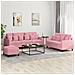Set di Divani 3 pz con Cuscini rosa in Velluto - Foto miniatura 2