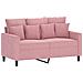 Set di Divani 3 pz con Cuscini rosa in Velluto - Foto miniatura 3