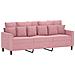 Set di Divani 3 pz con Cuscini rosa in Velluto - Foto miniatura 4