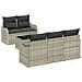 Set Divano da Giardino  6 Pezzi con Cuscini Grigio Chiaro Rattan Sintetico, Divano da Giardino  2 Posti con Ripostiglio e Cuscini Grigio Chiaro Rattan Sintetico - Foto miniatura 1