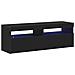 Mobile TV con LED Nero Rovere 120x35x40 cm Legno ingegnerizzato - Foto miniatura 3