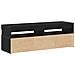 Mobile TV con LED Nero Rovere 120x35x40 cm Legno ingegnerizzato - Foto miniatura 8