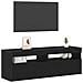 Mobile TV con LED Nero Rovere 120x35x40 cm Legno ingegnerizzato - Foto miniatura 9