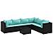Set Salotto da Giardino con Cuscini 7pz Nero Polyrattan - Foto miniatura 1