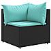 Set Salotto da Giardino con Cuscini 7pz Nero Polyrattan - Foto miniatura 3