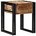 Tavolino con Cassetto Nero 40x40x50 cm Legno Massello di Recupero - Foto miniatura 5