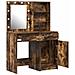 Set Tavolo da Trucco 2 pcs Rovere fumé 50 x 41 x 135 cm - Foto miniatura 6