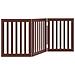 Cancello Cani Pieghevole 3 Pannelli Marrone 150cm Legno Pioppo - Foto miniatura 1