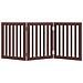 Cancello Cani Pieghevole 3 Pannelli Marrone 150cm Legno Pioppo - Foto miniatura 4