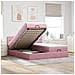Struttura Letto Pouf con Materassi Rosa 200x200 cm Velluto - Foto miniatura 2