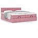 Struttura Letto Pouf con Materassi Rosa 200x200 cm Velluto - Foto miniatura 4