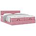 Struttura Letto Pouf con Materassi Rosa 200x200 cm Velluto - Foto miniatura 5