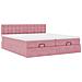 Struttura Letto Pouf con Materassi Rosa 200x200 cm Velluto - Foto miniatura 6