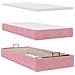 Struttura Letto Pouf con Materassi Rosa 200x200 cm Velluto - Foto miniatura 8