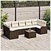 Set Divano da Giardino 8 pcs Marrone e Crema 55 x 55 x 37 cm - Foto miniatura 2