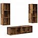 Set di mobili TV 3 pcs Legno vecchio 37 x 37 x 142.5 cm - Foto miniatura 1