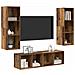 Set di mobili TV 3 pcs Legno vecchio 37 x 37 x 142.5 cm - Foto miniatura 3