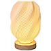 Lampada Da Tavolo Usb Dimmerabile 3d Con Base In Legno - Moderna Luce Notturna Da Comodino - Foto miniatura 1