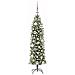 Albero di Natale Artificiale Sottile Verde e Bianco 120 cm - Foto miniatura 3