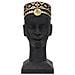 Scultura Uomo Masai Busto In Resina Nera Con Copricapo Decorato - Foto miniatura 1