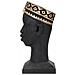 Scultura Uomo Masai Busto In Resina Nera Con Copricapo Decorato - Foto miniatura 2