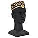 Scultura Uomo Masai Busto In Resina Nera Con Copricapo Decorato - Foto miniatura 3