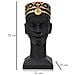 Scultura Uomo Masai Busto In Resina Nera Con Copricapo Decorato - Foto miniatura 8