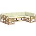 Set di divani da esterno con cuscino 9 pcs Bianco e Crema - Foto miniatura 1
