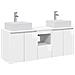 Set di Armadi da Bagno 3 pz Bianco Lucido 49,5 x 41 x 62,5 cm - Foto miniatura 1