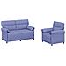 Set di divani 2 pz Blu jeans Tessuto - Foto miniatura 1