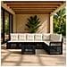 Set Divano da Giardino 8 pz Nero e Bianco Crema polyrattan - Foto miniatura 5