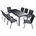 9 Pz Set Tavolo E Sedie Per Esterni In Polirattan Nero - Foto miniatura 1
