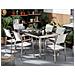 Set Di Tavolo E 6 Sedie Da Giardino In Acciaio, Basalto E Fibra Tessile Bianca - Nero Lucido - 180cm - Grosseto - Foto miniatura 23
