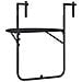 Tavolo Da Balcone Pensile Nero 60x64x83,5cm Plastica Rattan - Foto miniatura 4
