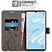 Custodia Compatibile Con Huawei P30 Pro In Grigio Fiore - Coperchio Protettivo In Design Floreale Con Chiusura Magnetica, Funzione Stand E Slot Per Carte - Foto miniatura 5