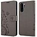 Custodia Compatibile Con Huawei P30 Pro In Grigio Fiore - Coperchio Protettivo In Design Floreale Con Chiusura Magnetica, Funzione Stand E Slot Per Carte - Foto miniatura 10