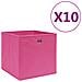 Contenitori 10 pz in Tessuto non Tessuto 28x28x28 cm Rosa - Foto miniatura 1