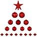 Jja - Kit 18 Decorazioni Per Albero Di Natale Rosse - Foto miniatura 2